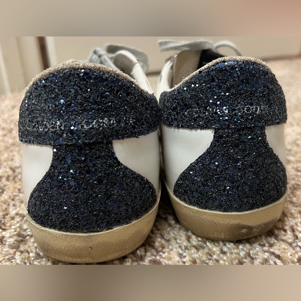 Golden Goose Women’s sneakers silver navy sparkly size 40. - Picture 4 of 11